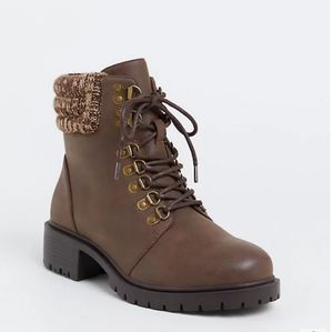Torrid SWEATER TRIM HIKER BOOTIES